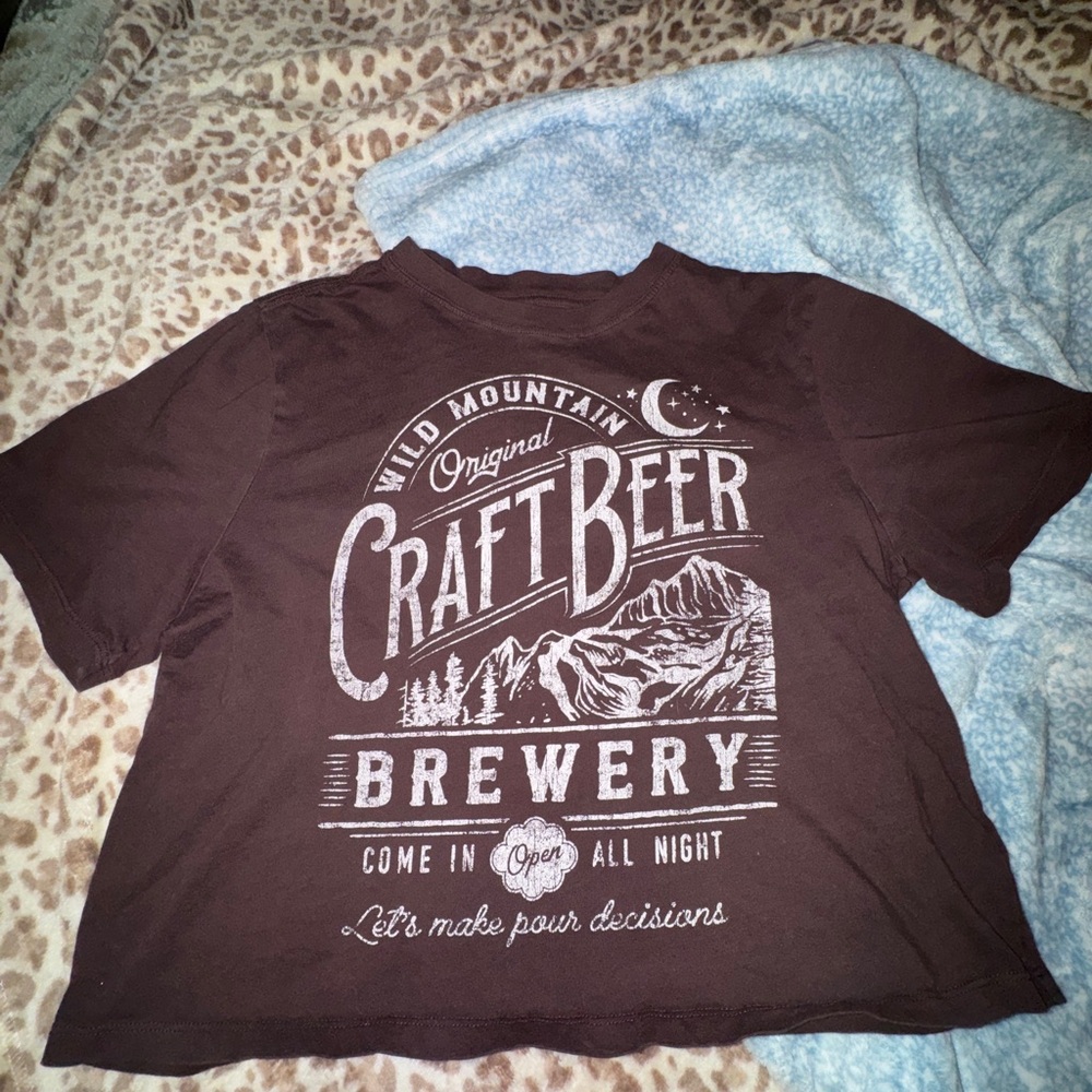 Craft Beer Brewery Brown Crop Top